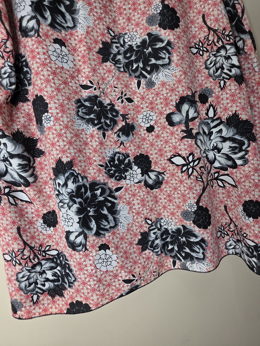 Forever 21 Floral Kimono Cardigan Womens M Black Red Sheer Open Front - Picture 13 of 14